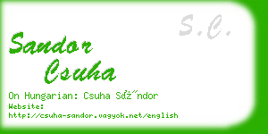 sandor csuha business card